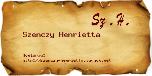 Szenczy Henrietta névjegykártya