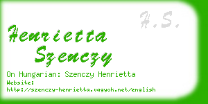 henrietta szenczy business card